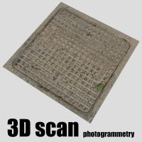 3D scan manhole cover dirty #6